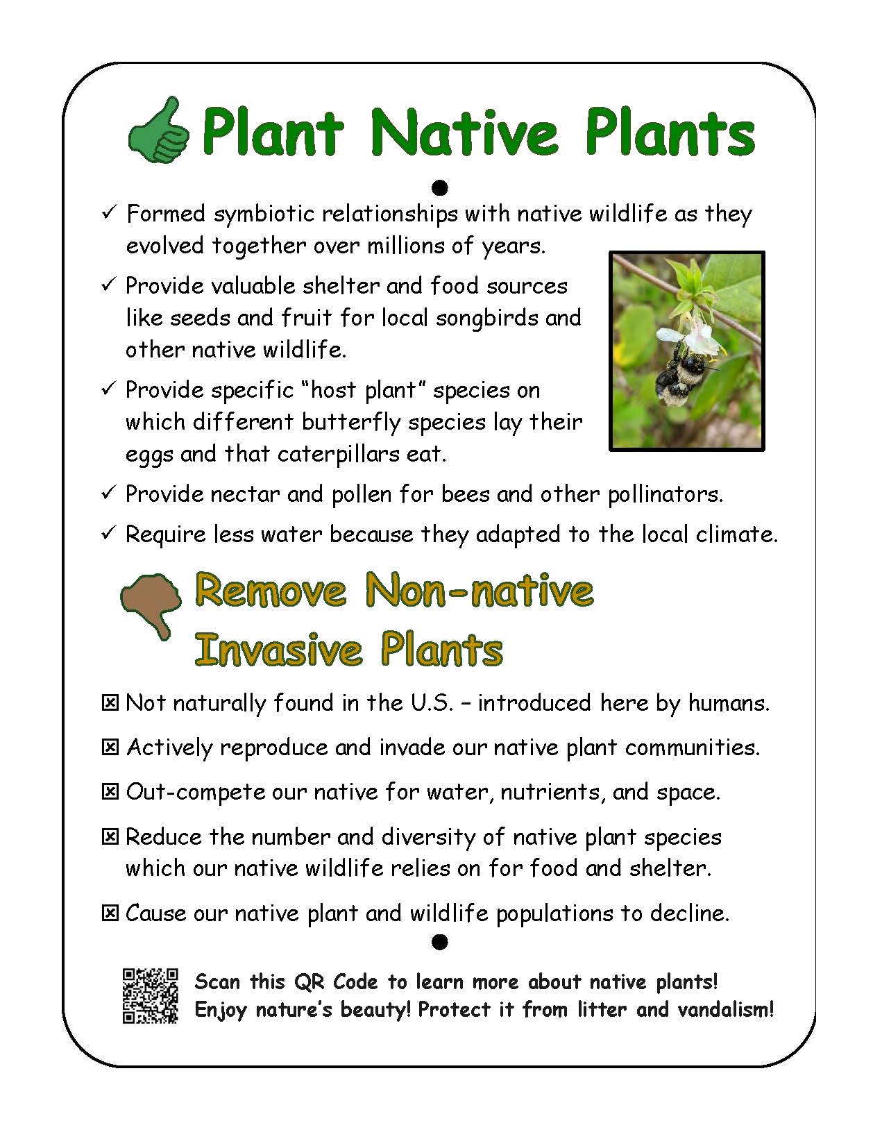 Why Plant Natives Sign